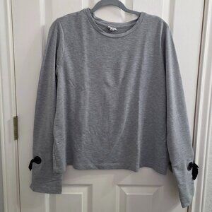 Pre-Loved “A New Day” Long-Sleeve Top with Black Bow-Tie Cuff Details